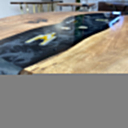Star Wars Epoxy Table, Black Epoxy River Dining Table, Epoxy Round Table